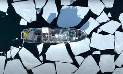 A video still from SeaWorld's Arctic Flying Theater.