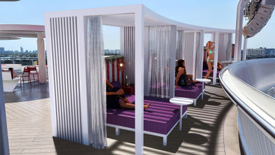 The Scarlet Lady will add cabanas during its drydock.